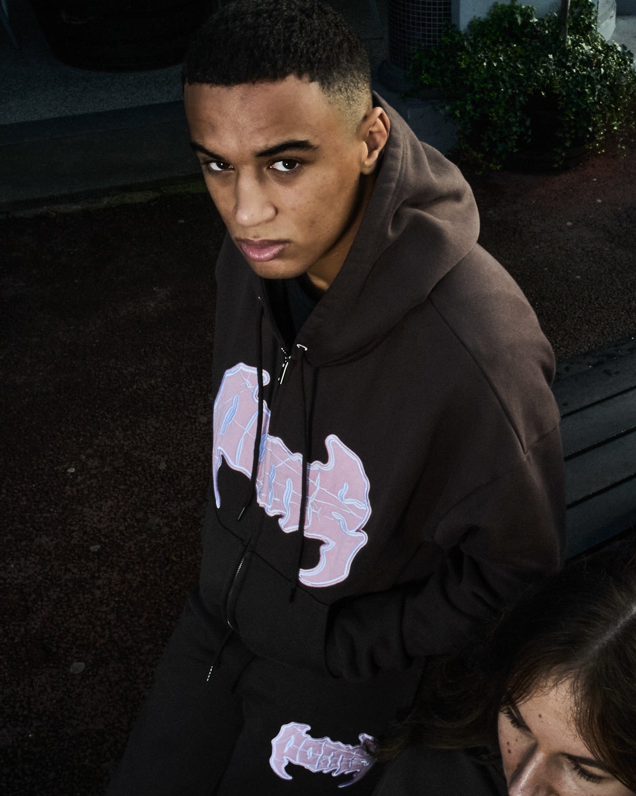 Embroidered Zip Hoody