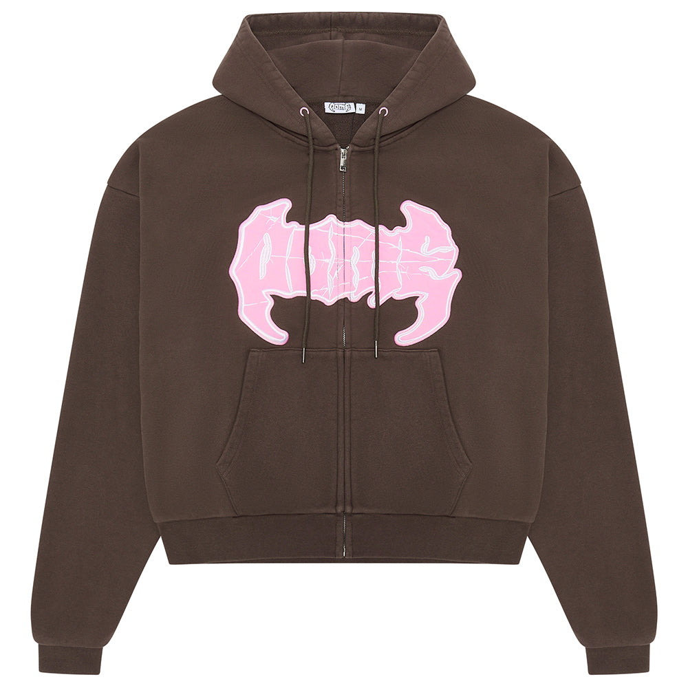 Embroidered Zip Hoody